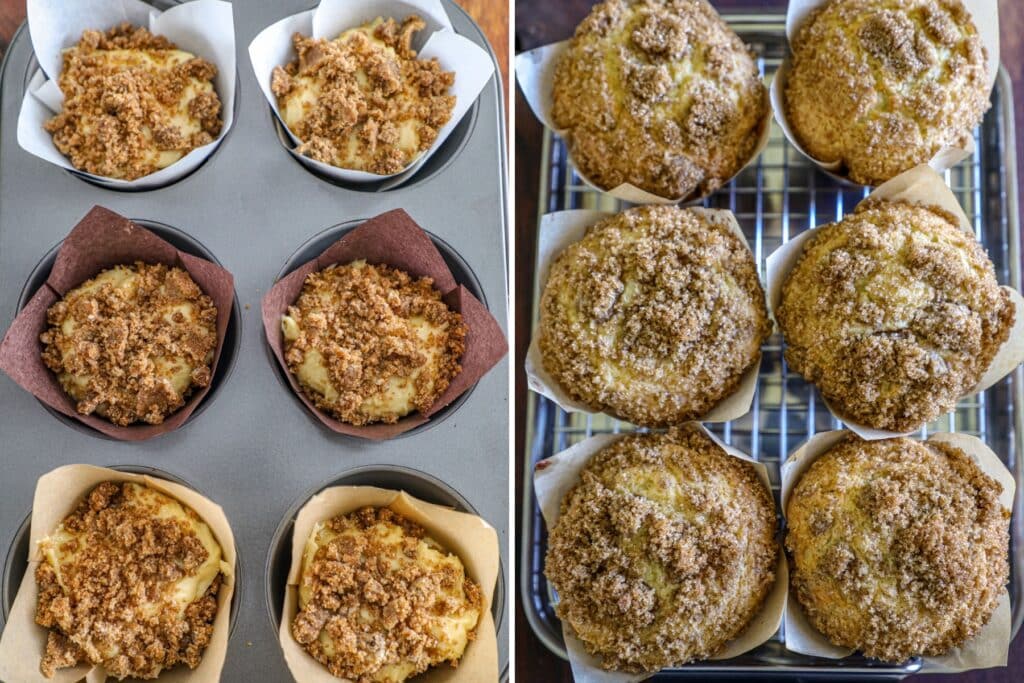 Assembling the muffins