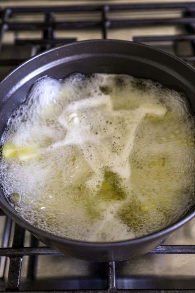 Par boiling the potatoes