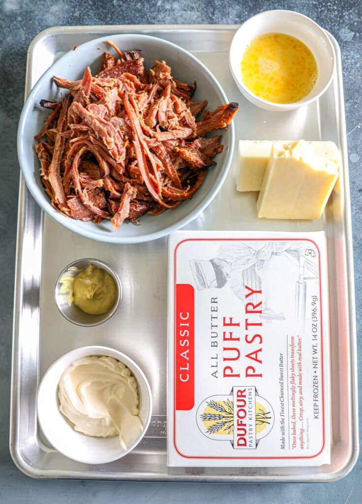 Ham and Cheese Puff Pastry ingredients