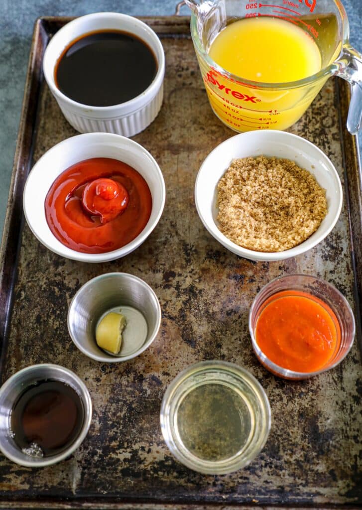 Ingredients to make huli huli sauce