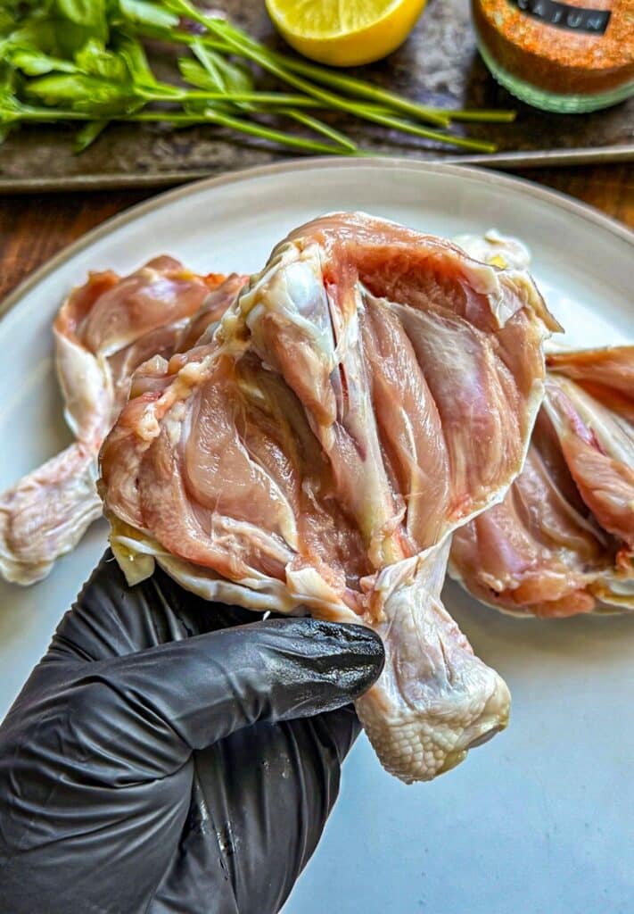 fully butterflied chicken legs