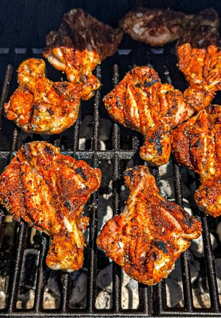 grilling the butterflied chicken legs