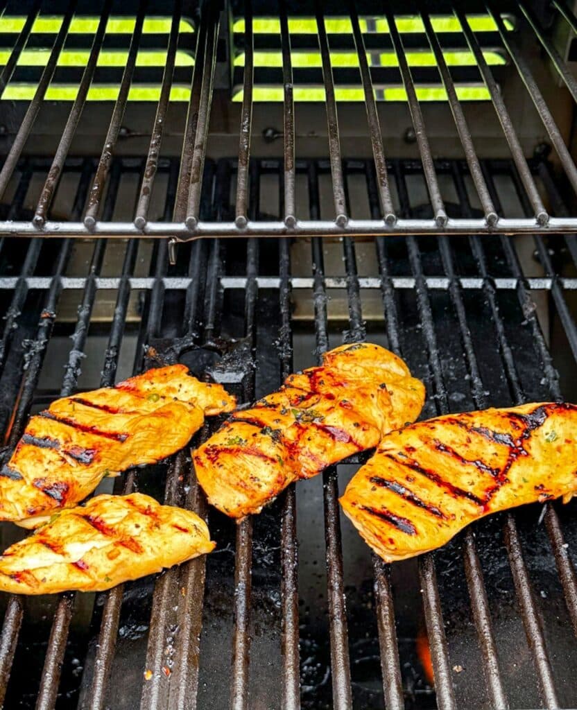 grilling the chicken breast