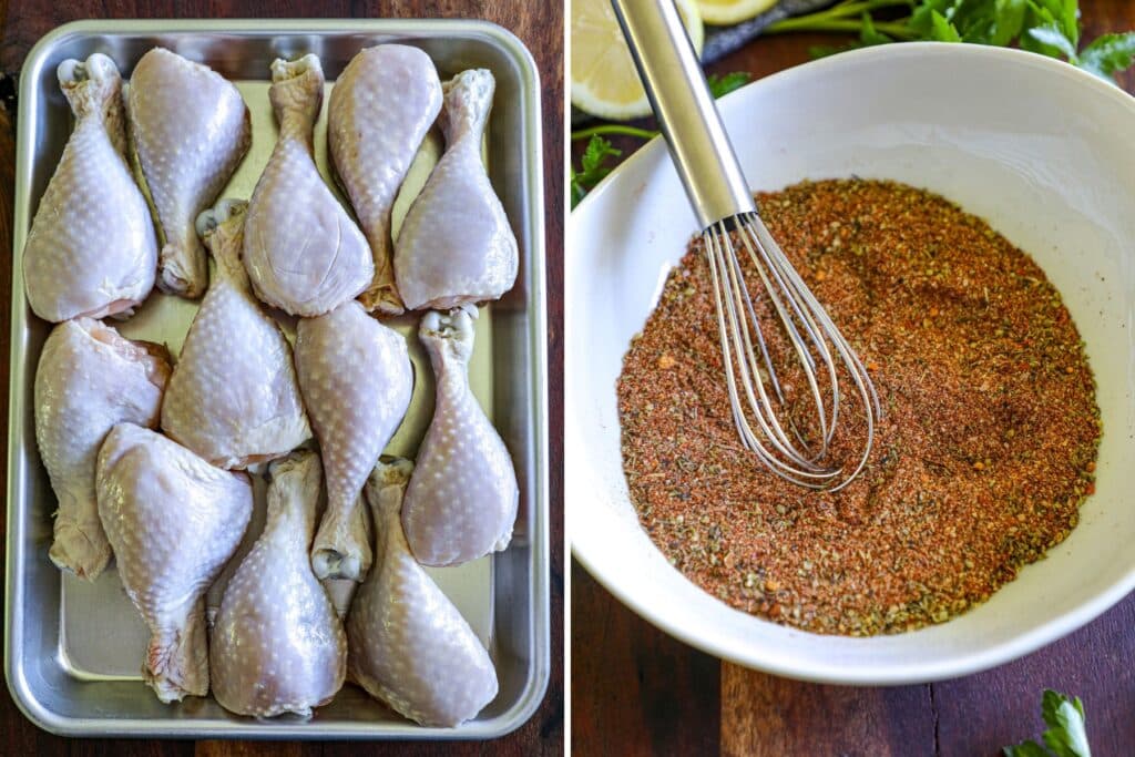 ingredients (Chicken legs and seasoning)