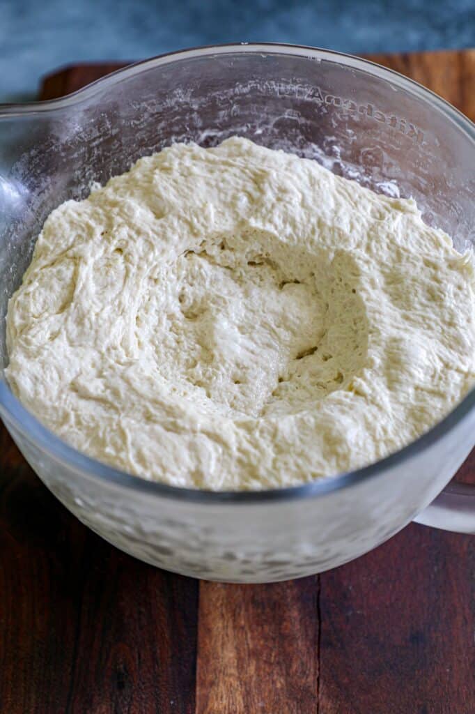 cold fermented dough out of the fridge