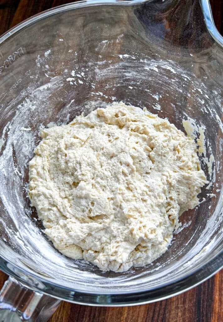 Shaggy dough for stretch and folding
