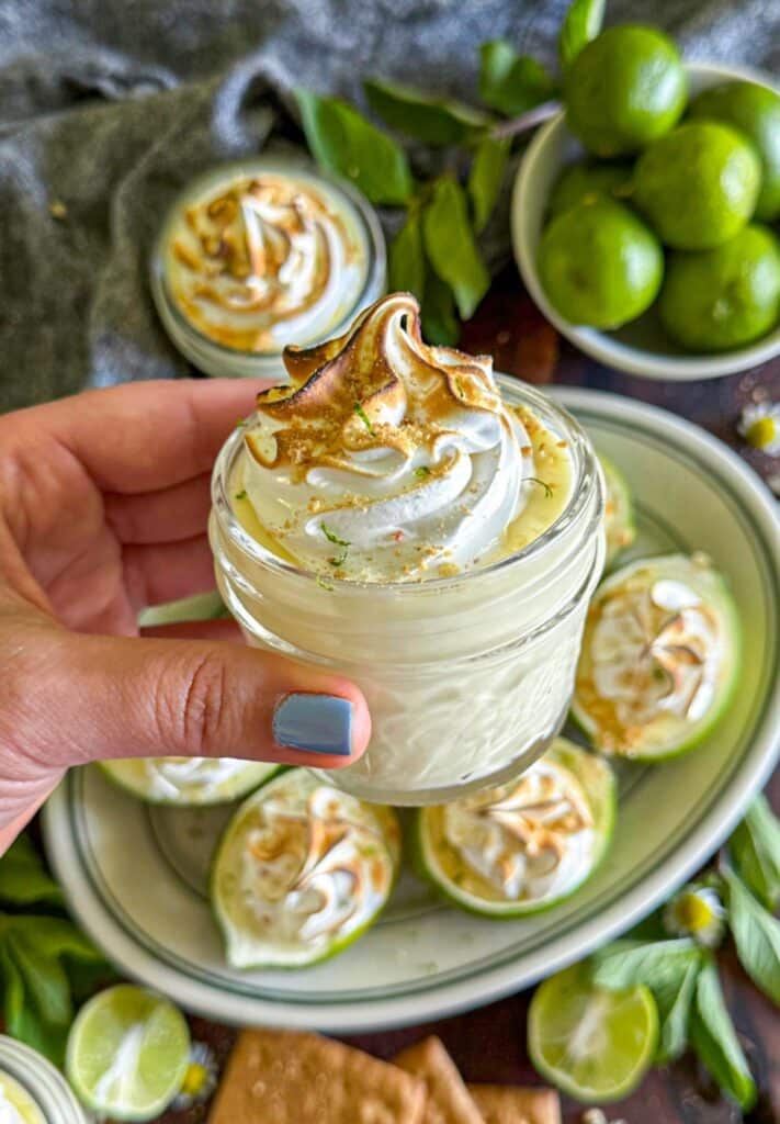 lime posset made in a jar