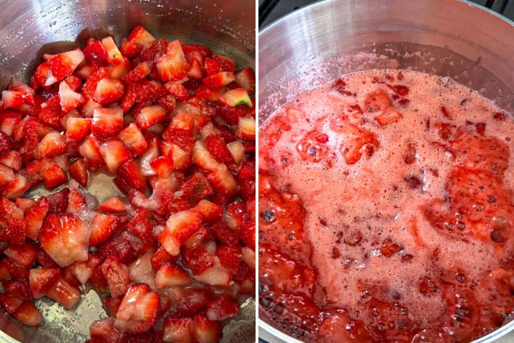 Making the strawberry filling