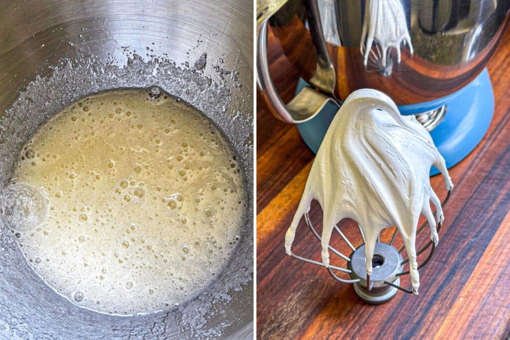 Making the swiss meringue