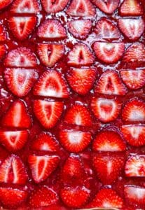 the fully set strawberry topping