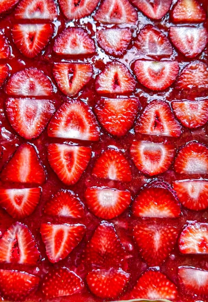 the fully set strawberry topping