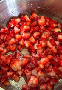diced strawberries