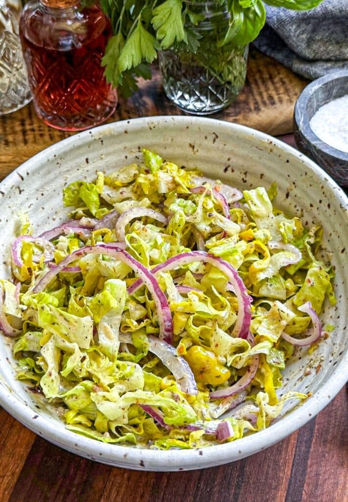 Making the grinder salad