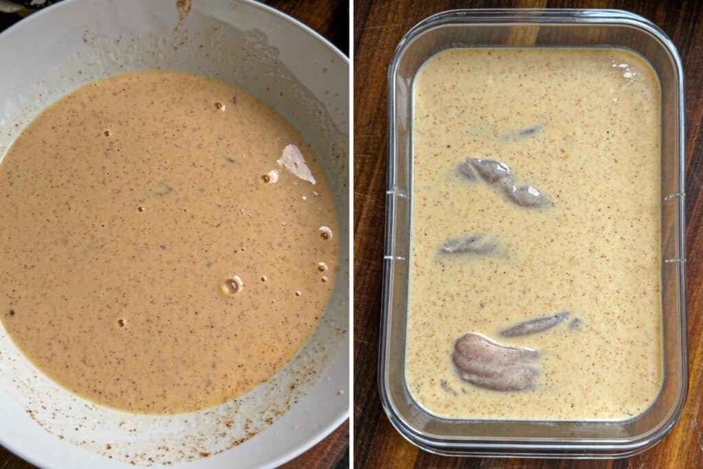 Marinating the chicken
