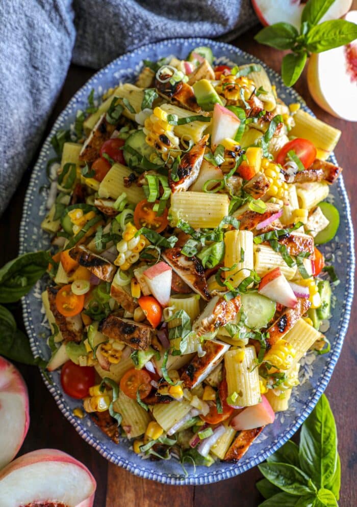 BBQ Balsamic Grilled Chicken Pasta Salad