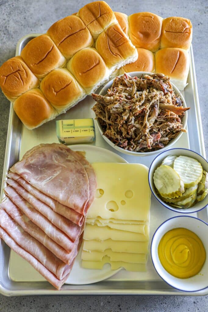 ingredients o make a Cuban slider