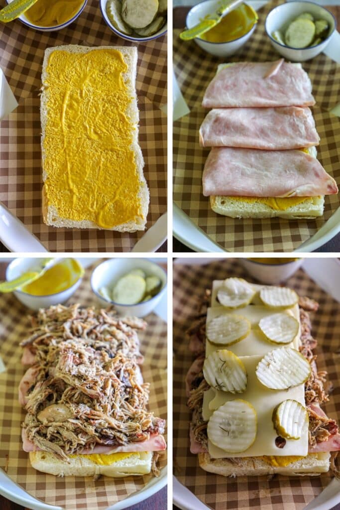 Steps for layering and assembling the Cuban sliders