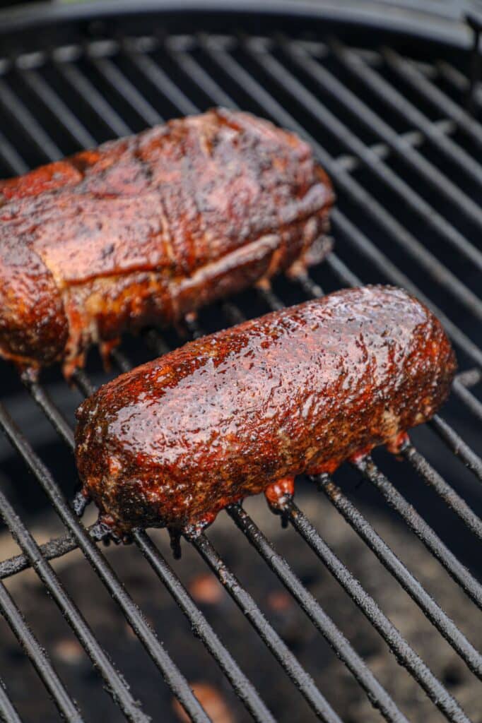 smoking the breakfast sausage and adding a glazed maple syrup