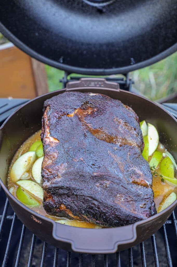 the pork shoulder in with the braise