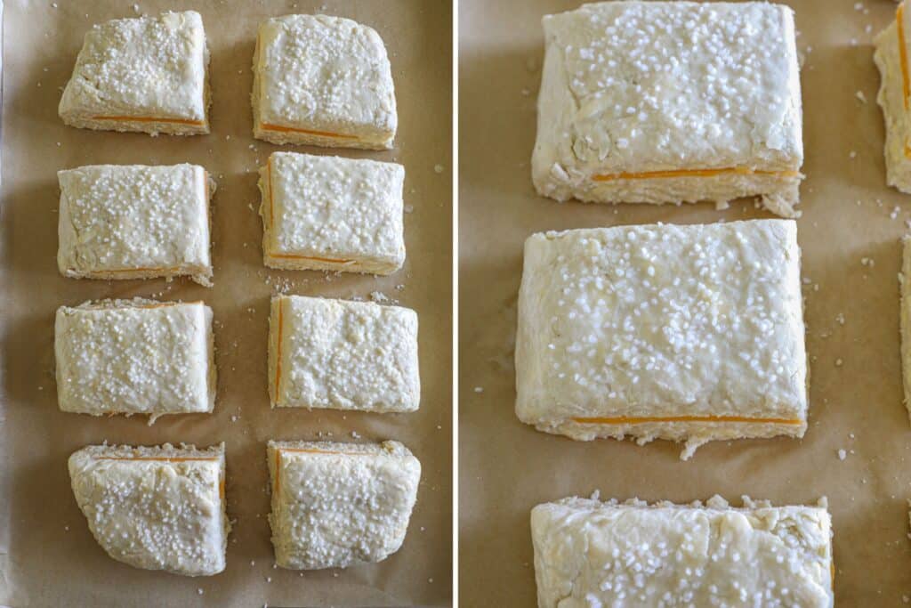 cutting the biscuits