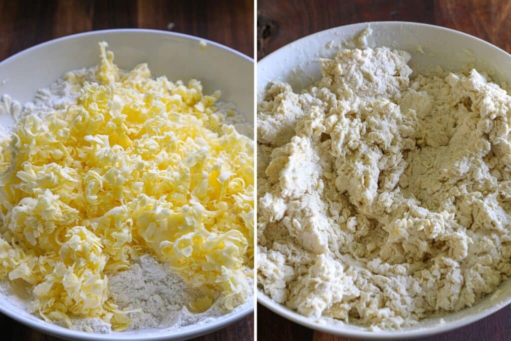 making the biscuit dough